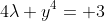 4\lambda y^4= 3