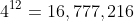 4^{12}=16,777,216