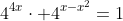 4^{4x}\cdot 4^{x-x^2}=1