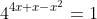 4^{4x+x-x^2}=1
