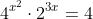 4^{x^2}\cdot2^{3x}=4