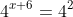 4^{x+6}=4^2