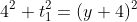 4^2+t_1^2=(y+4)^2
