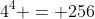 4^4 = 256
