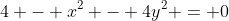 4 - x^2 - 4y^2 = 0