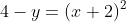 4-y=(x+2)^2