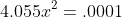4.055x^2=.0001