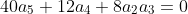 40a_5+12a_4+8a_2a_3=0
