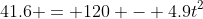 41.6 = 120 - 4.9t^2