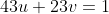 43u+23v=1