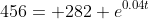 456= 282 e^{0.04t}
