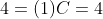 4=(1)C=4