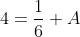 4=\frac{1}{6} A