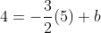 4=-\frac{3}{2}(5)+b