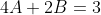 4A+2B=3