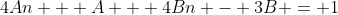 4An + A + 4Bn - 3B = 1