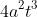 4a^2t^3~+~ 0*t^2 ~+(2-4y)at~-x = 0