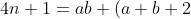 4n+1=ab+(a+b+2)c