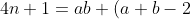 4n+1=ab+(a+b-2)c