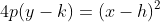 4p(y-k)=(x-h)^2