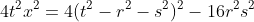 4t^2x^2=4(t^2-r^2-s^2)^2-16r^2s^2