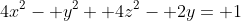 4x^2- y^2+ 4z^2- 2y= 1