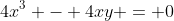 4x^3 - 4xy = 0
