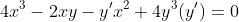 4x^3-2xy-y'x^2+4y^3(y')=0