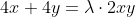 4x+4y=\lambda\cdot2xy