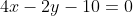 4x-2y-10=0