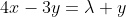 4x-3y=\lambda y