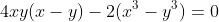 4xy(x-y)-2(x^3-y^3)=0