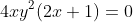 4xy^2(2x+1)=0