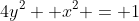 4y^2+ x^2 = 1