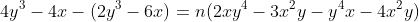 4y^3-4x-(2y^3-6x)=n(2xy^4-3x^2y-y^4x-4x^2y)