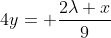 4y= \frac{2\lambda x}{9}