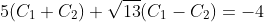 5(C_1+C_2)+\sqrt{13}(C_1-C_2)=-4