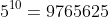 5^{10}=9765625