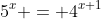 5^x = 4^{x+1}