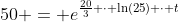 50 = e^{\frac{20}3 \cdot \ln(25) \cdot t}~\implies~\ln(50)=\frac{20}3 \cdot \ln(25) \cdot t