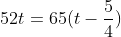 52t=65(t-\frac{5}{4})