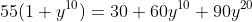 55(1+y^{10})=30+60y^{10}+90y^{20}