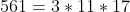 561=3*11*17