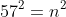 57^2=n^2