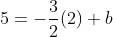 5=-\frac{3}{2}(2)+b