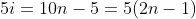 5i=10n-5=5(2n-1)