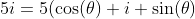 5i=5(\cos(\theta)+i \sin(\theta)