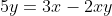 5y=3x-2xy
