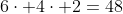 6\cdot 4\cdot 2=48