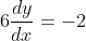 6\frac{dy}{dx}=-2